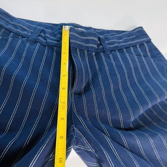 Gap Sz 4 Slim City Coupe Urbane Etroite Pants Navy Blue Stripped Stretch 0763 - Picture 10 of 12